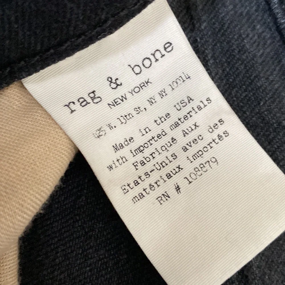 rag & bone Black High-Rise Distressed Skinny Jeans - Picture 10 of 16